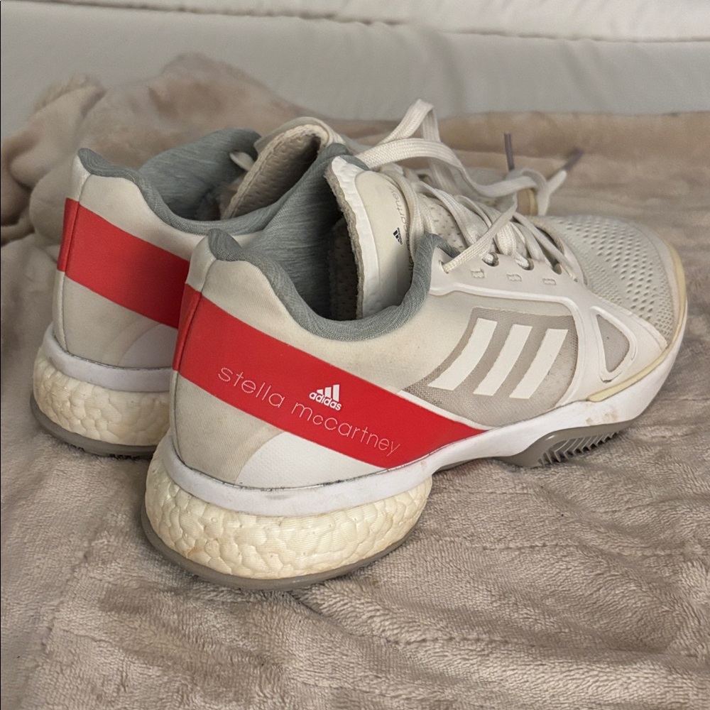 White and Gray Adidas Stella McCartney  Athletic Sneakers